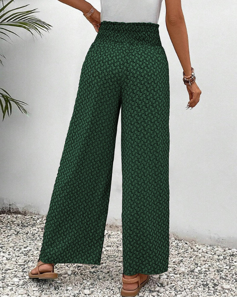 Women’s Smocked Waist Palazzo Trousers