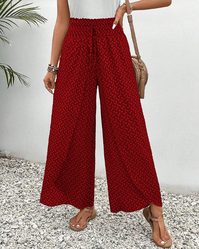 Women’s Smocked Waist Palazzo Trousers