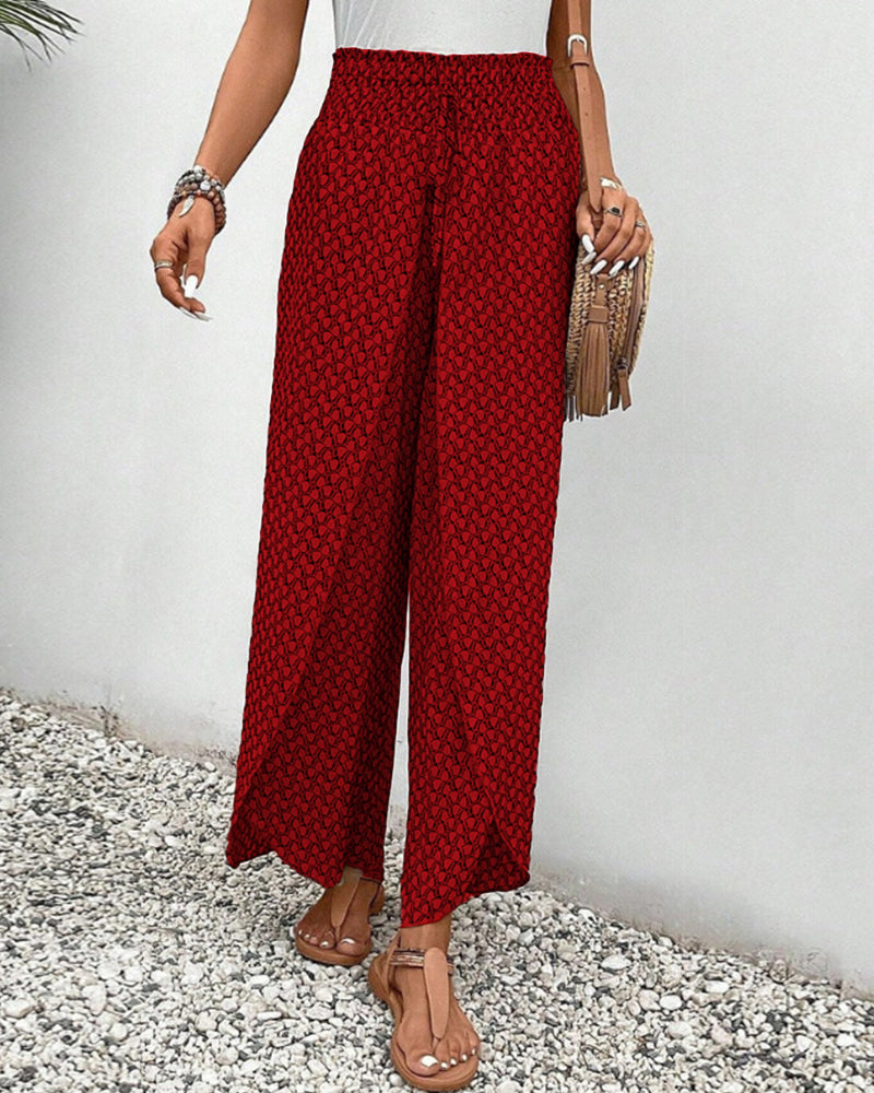 Women’s Smocked Waist Palazzo Trousers