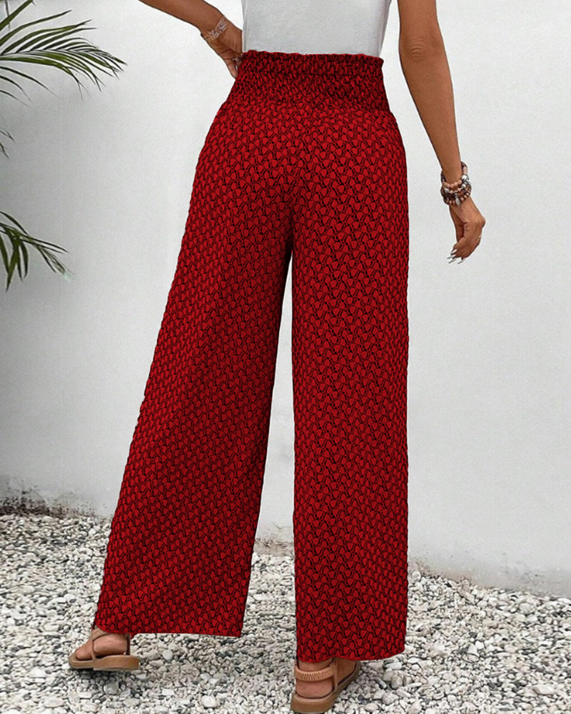 Women’s Smocked Waist Palazzo Trousers