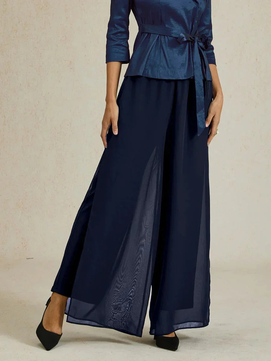 Chiffon wide leg trousers elegant | Alba Muse