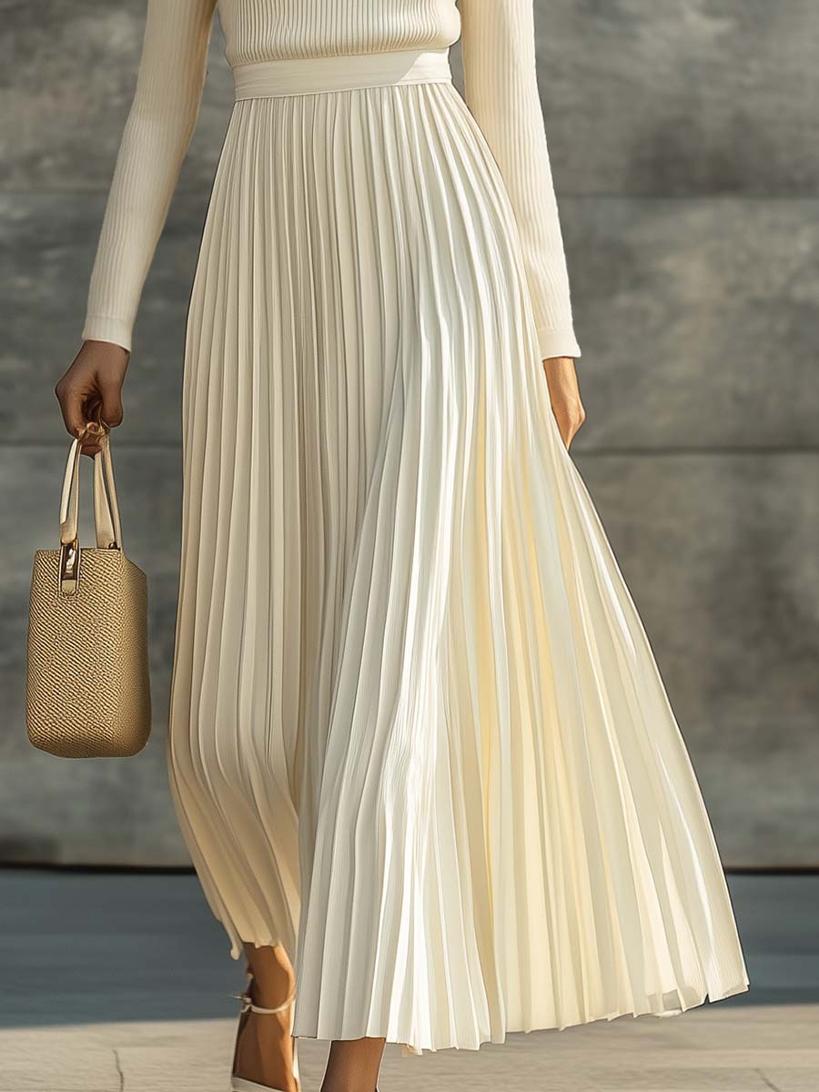 Cream knit maxi dress