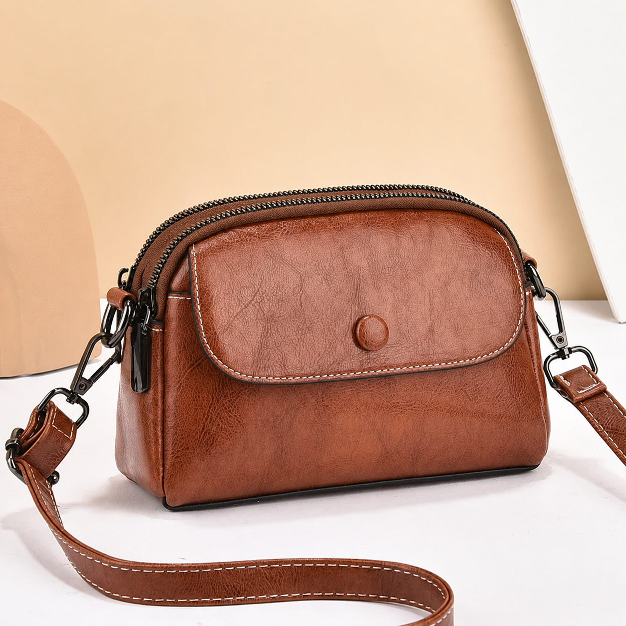 Multi-Pocket Crossbody Shoulder Bag