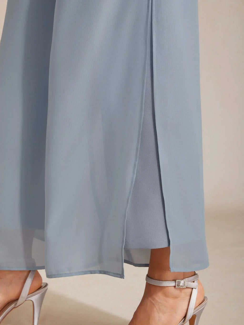 Wide Leg Chiffon Overlay Trousers