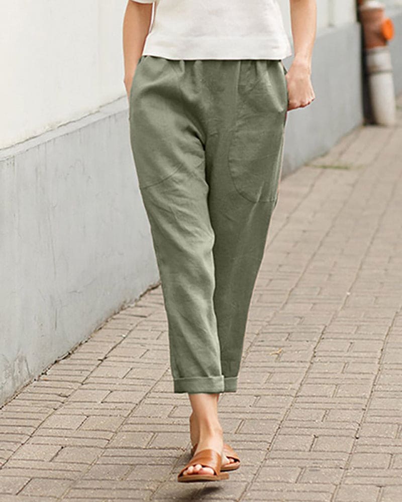 Women's Linen-Cotton Harem Trouser