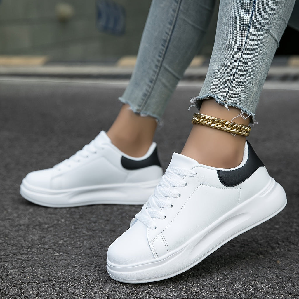 Women's Clean White Leather Trainers
