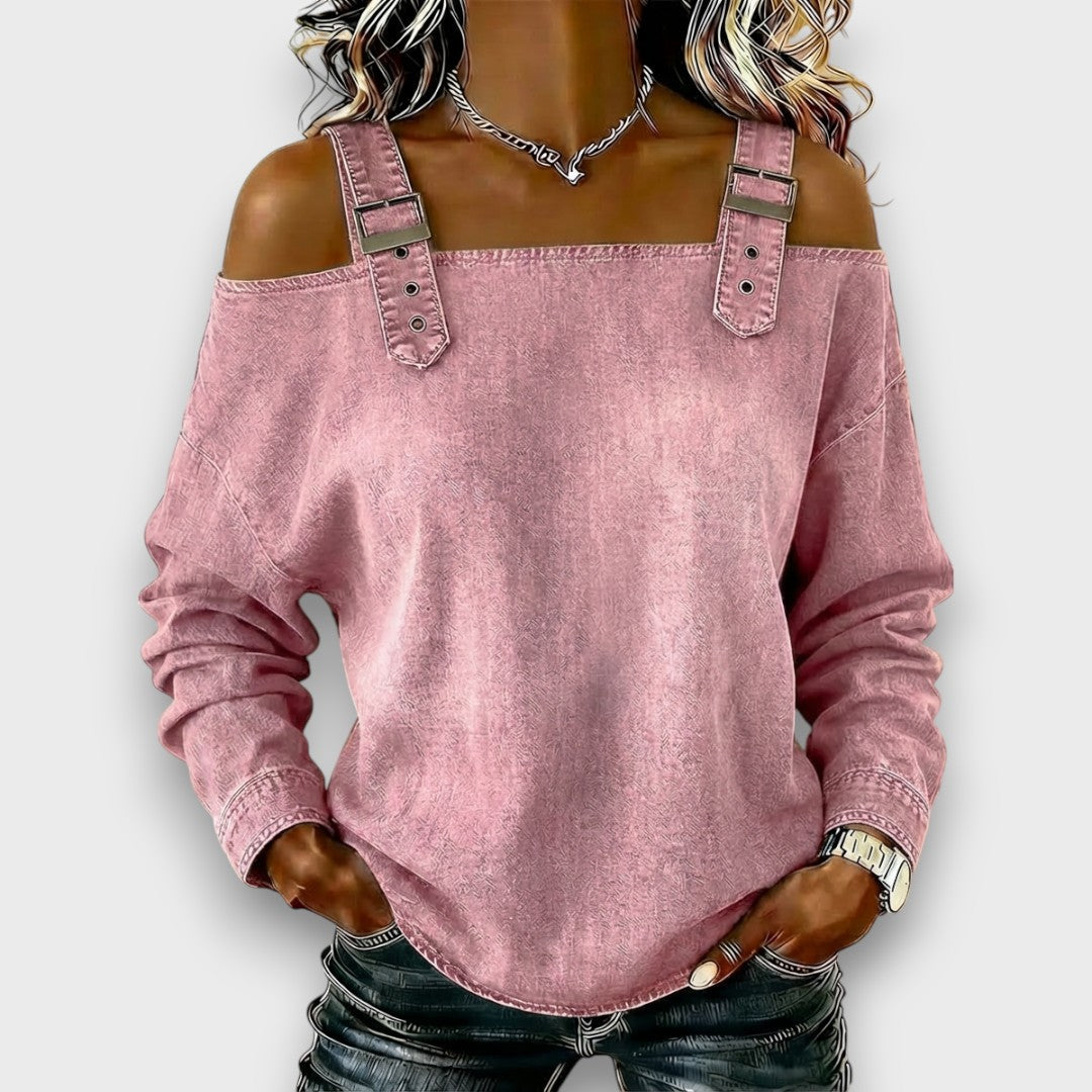 Women's Off-Shoulder Denim Top