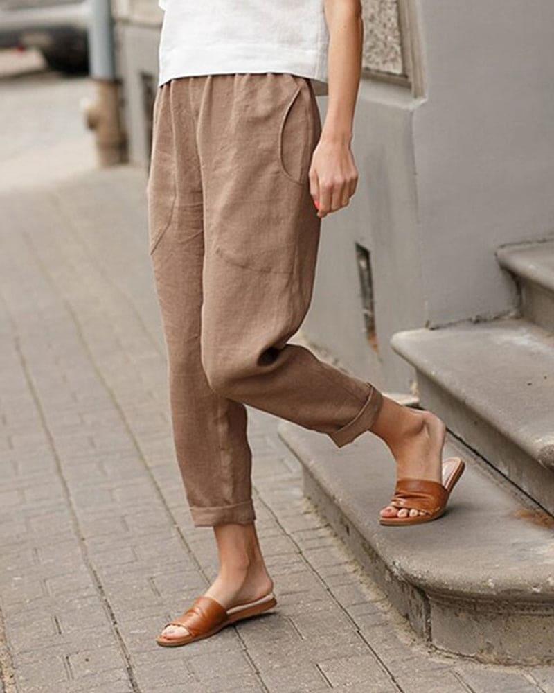 Women's Linen-Cotton Harem Trouser