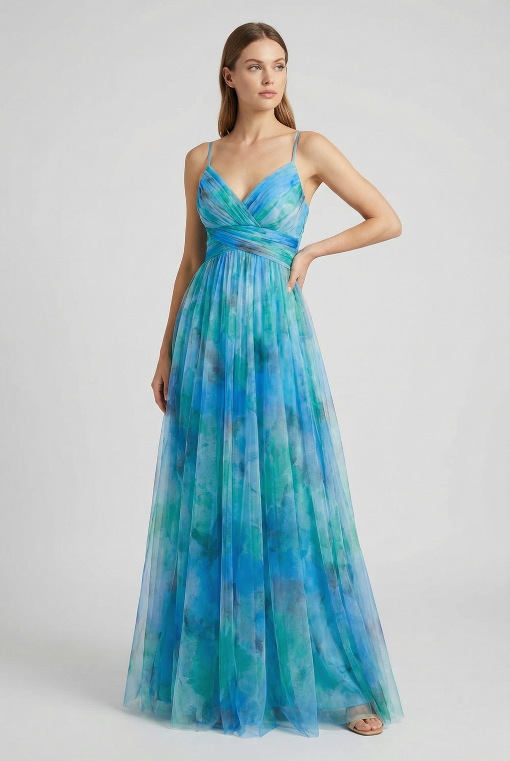 Women's  Floral Chiffon Maxi Dress