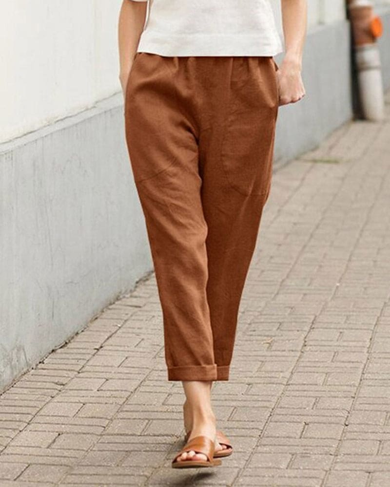 Women's Linen-Cotton Harem Trouser