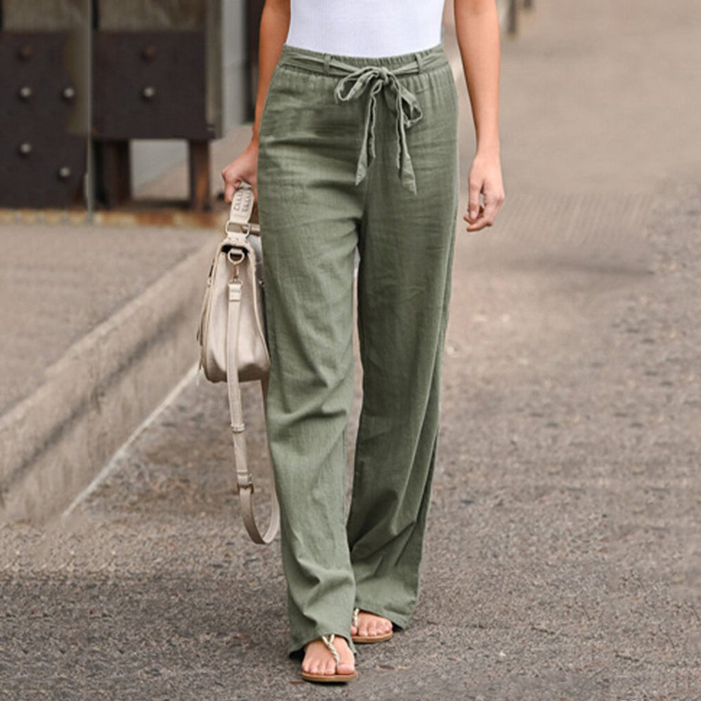 Wide leg trousers with drawstring waist | Alba Muse