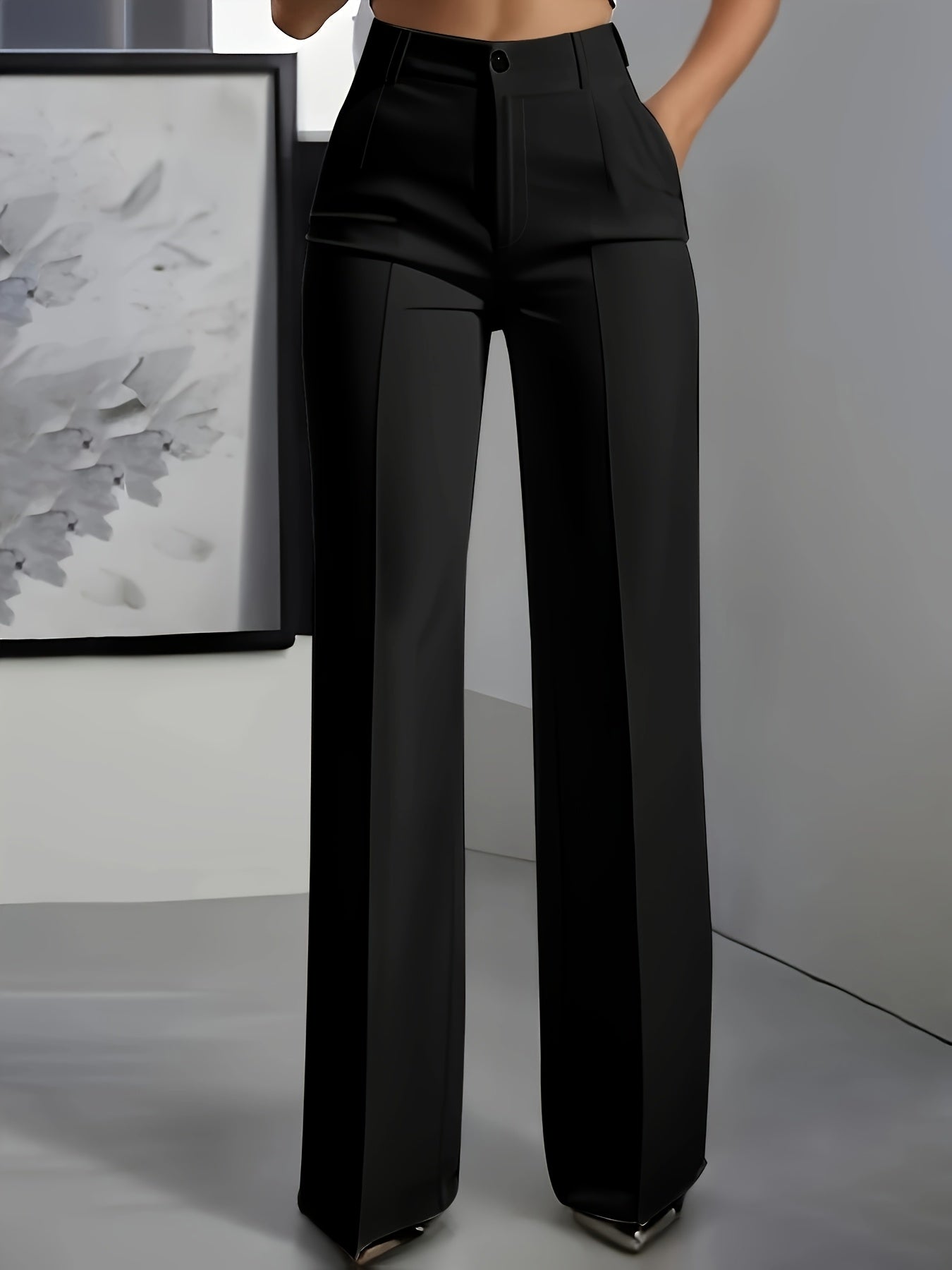White tailored high-rise wide-leg Trousers