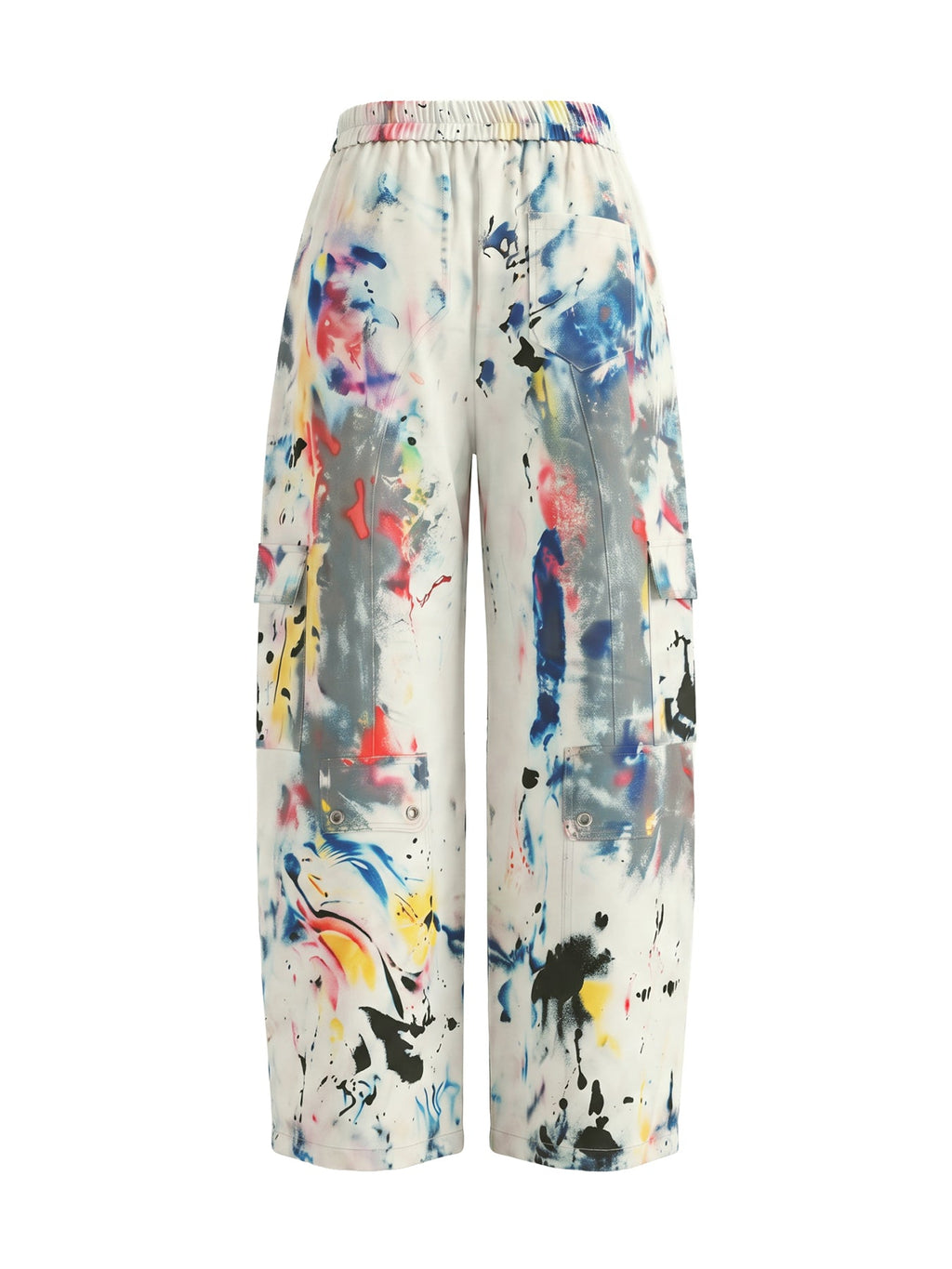 Graffiti Print Wide-Leg High-Waisted Jeans
