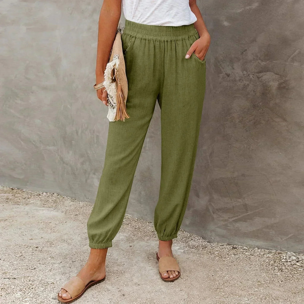 Women’s Smocked Waist Harem Trousers