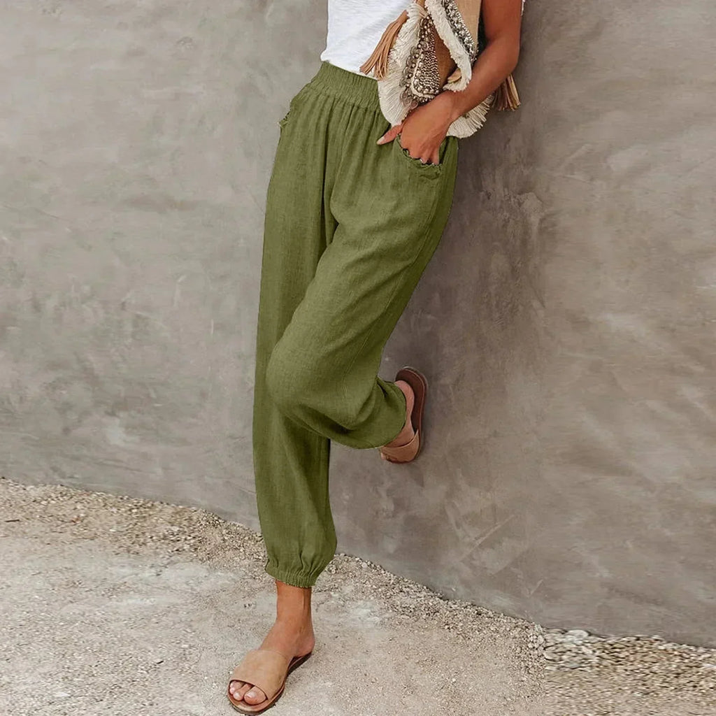 Women’s Smocked Waist Harem Trousers
