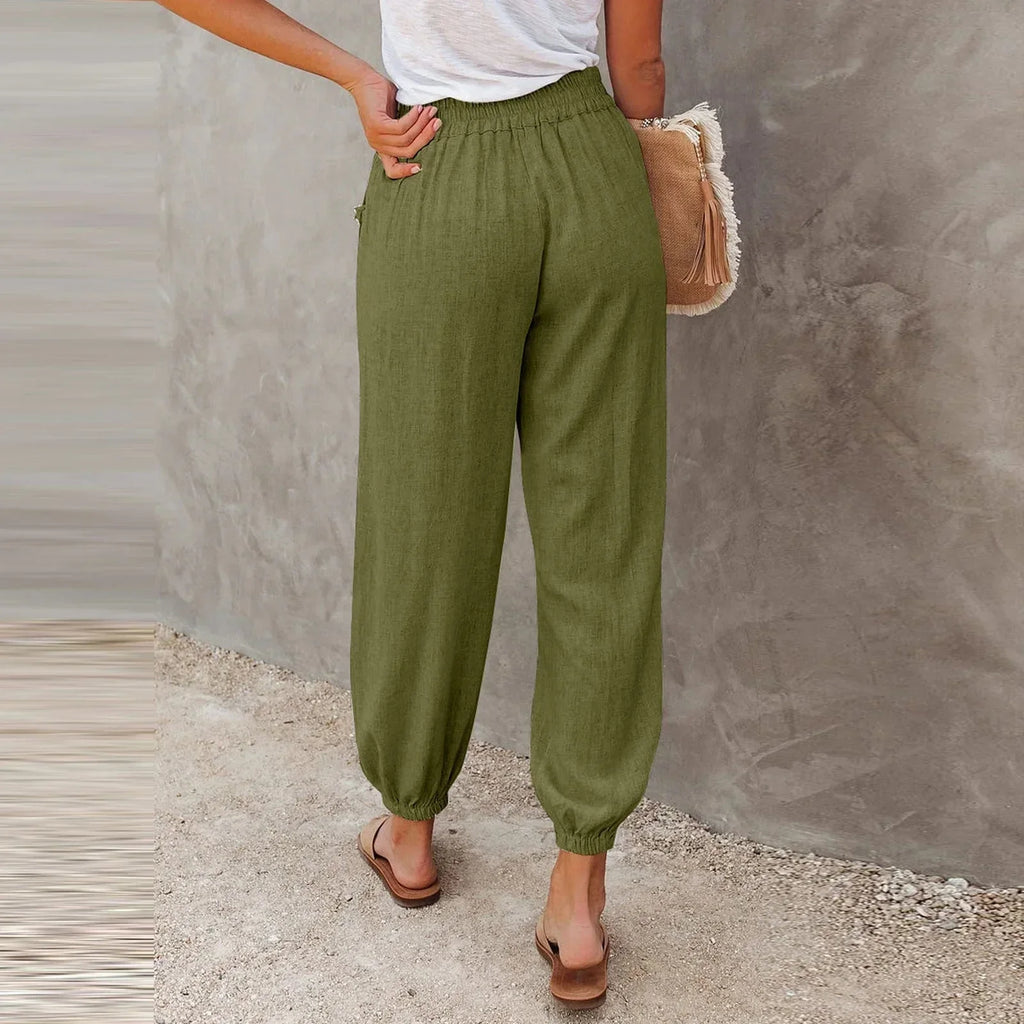 Women’s Smocked Waist Harem Trousers