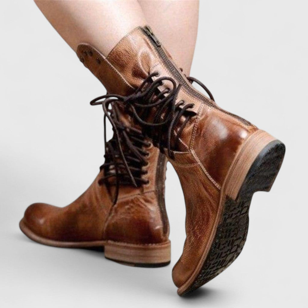 Black Faux Leather Boots Stud Cuff | Alba Muse