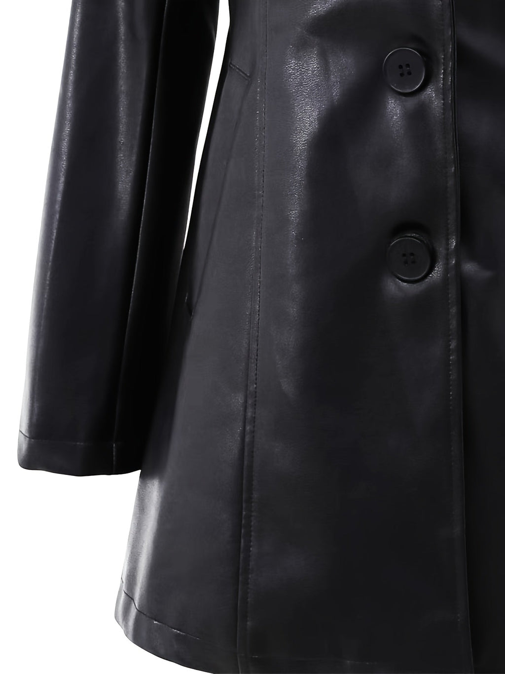 Black mid-length A-line Coat