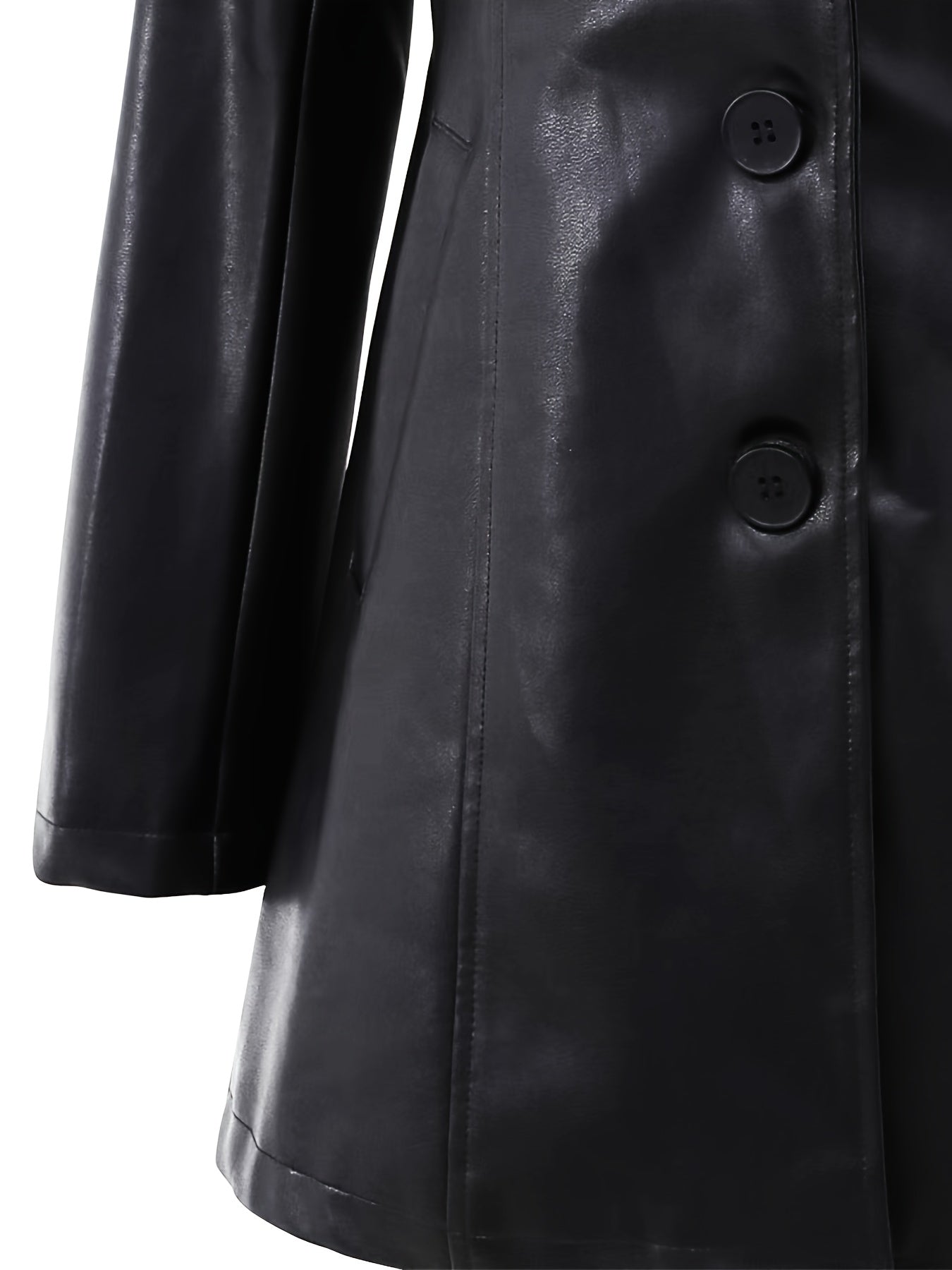 Black mid-length A-line Coat