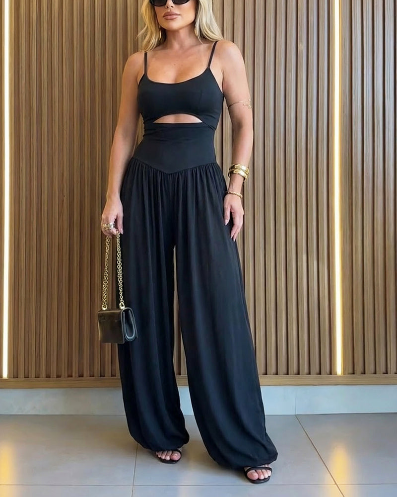 Cut-Out Waist Cami Jumpsuit