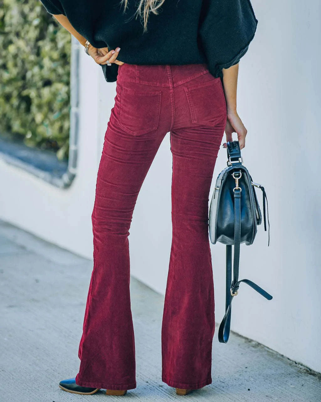 High-Rise Corduroy Flared Trousers