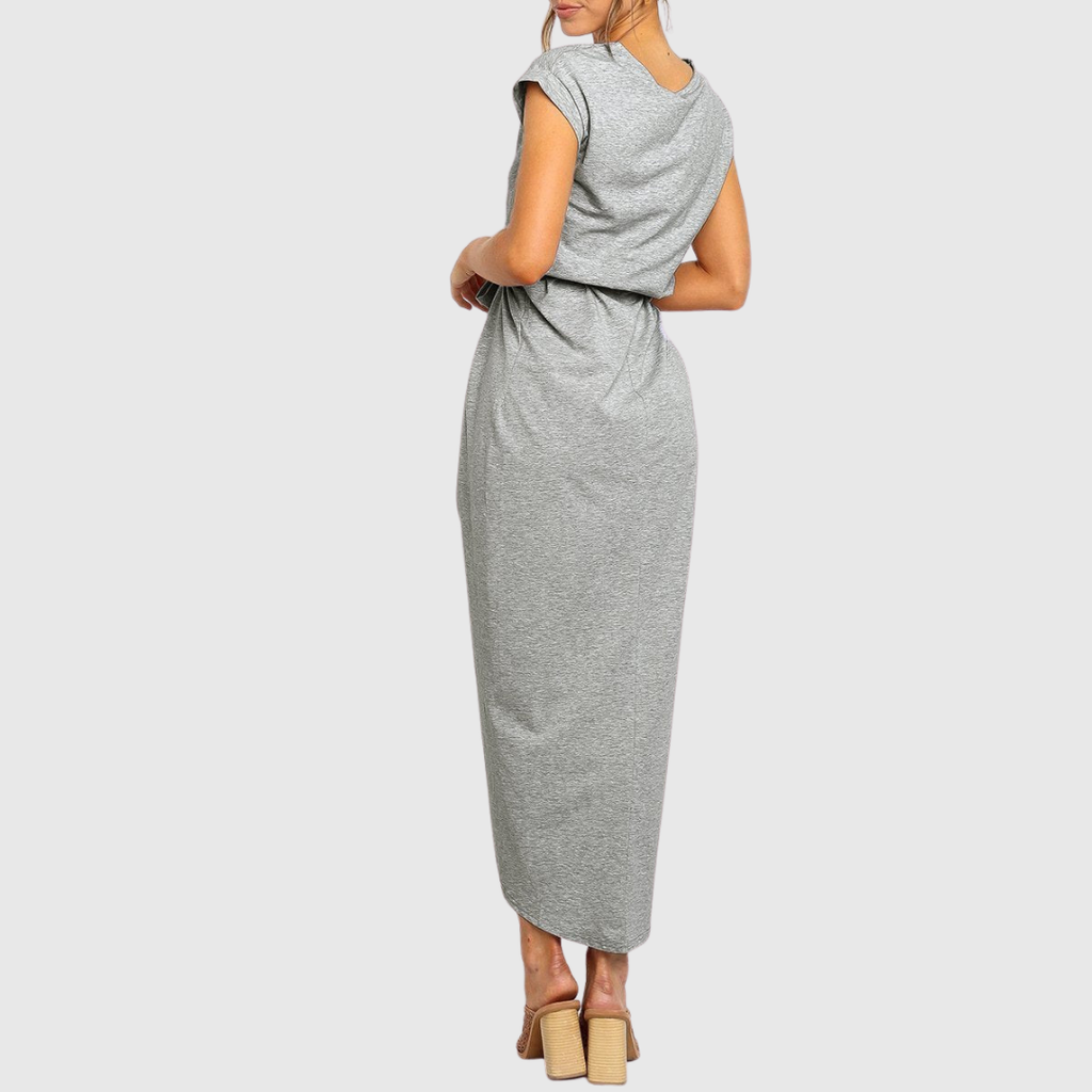 Tie-Waist Casual Midi Dress