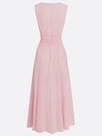 Sleeveless Ruched A-Line Maxi Dress – Wedding Guest