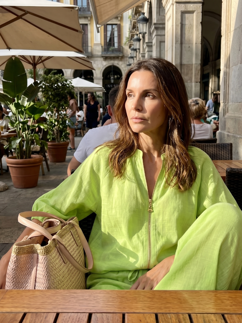 Linen Blend Wide Leg Co-ord Set