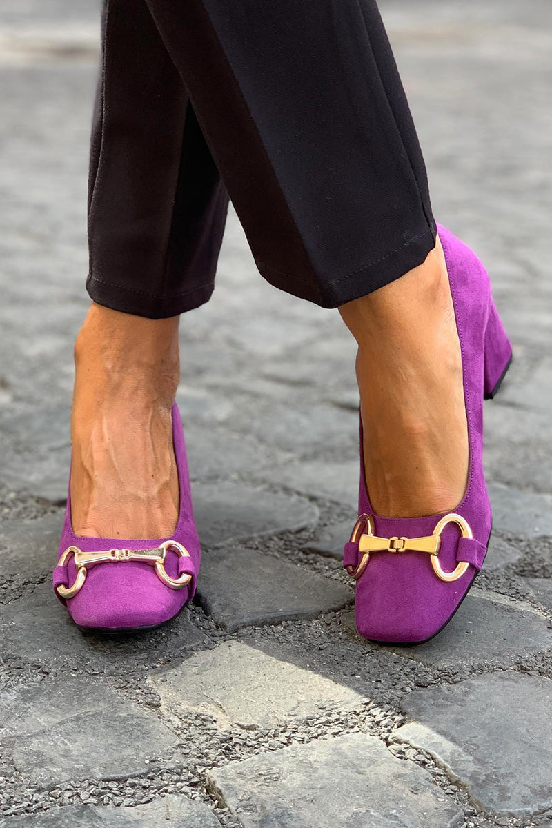 Women's Dark Orange Square Toe Block Heel Sandals
