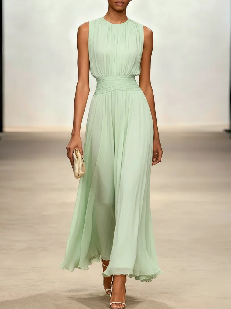 Ruched A-Line Wedding Guest Maxi Dress
