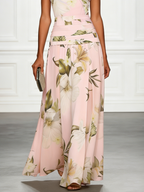 Floral Boat Neck Sleeveless Maxi Dress – Wedding Guest