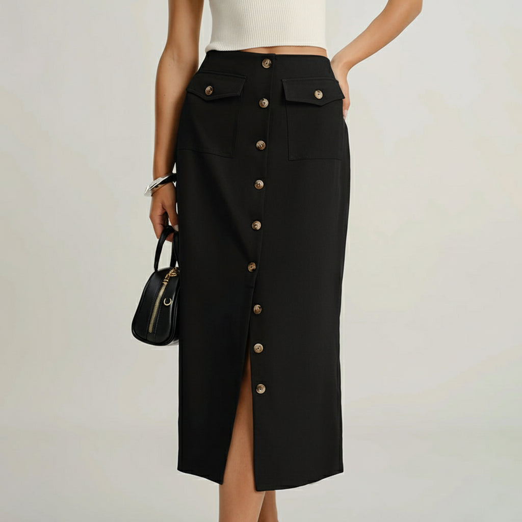 Elegant Retro Slimming Midi Skirt