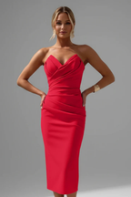 Women's strapless sweetheart dress back view elegant