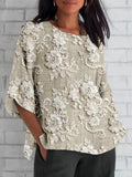 Vintage Embroidery Floral Blouse Women | Alba Muse