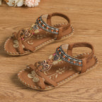 Bohemian summer sandals with sparkling pearl detail, colourway view