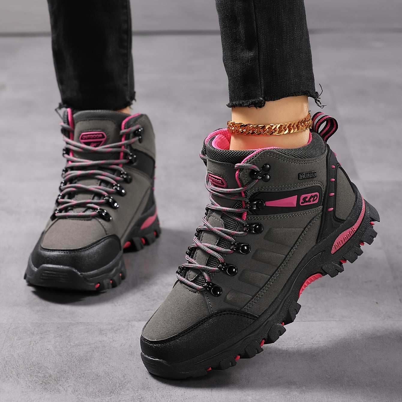 Dark Grey Hiking Boots