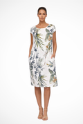 Women's botanical print sleeveless shift summer dress