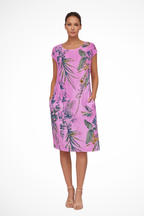 Women's round neck sleeveless shift dress for holidays