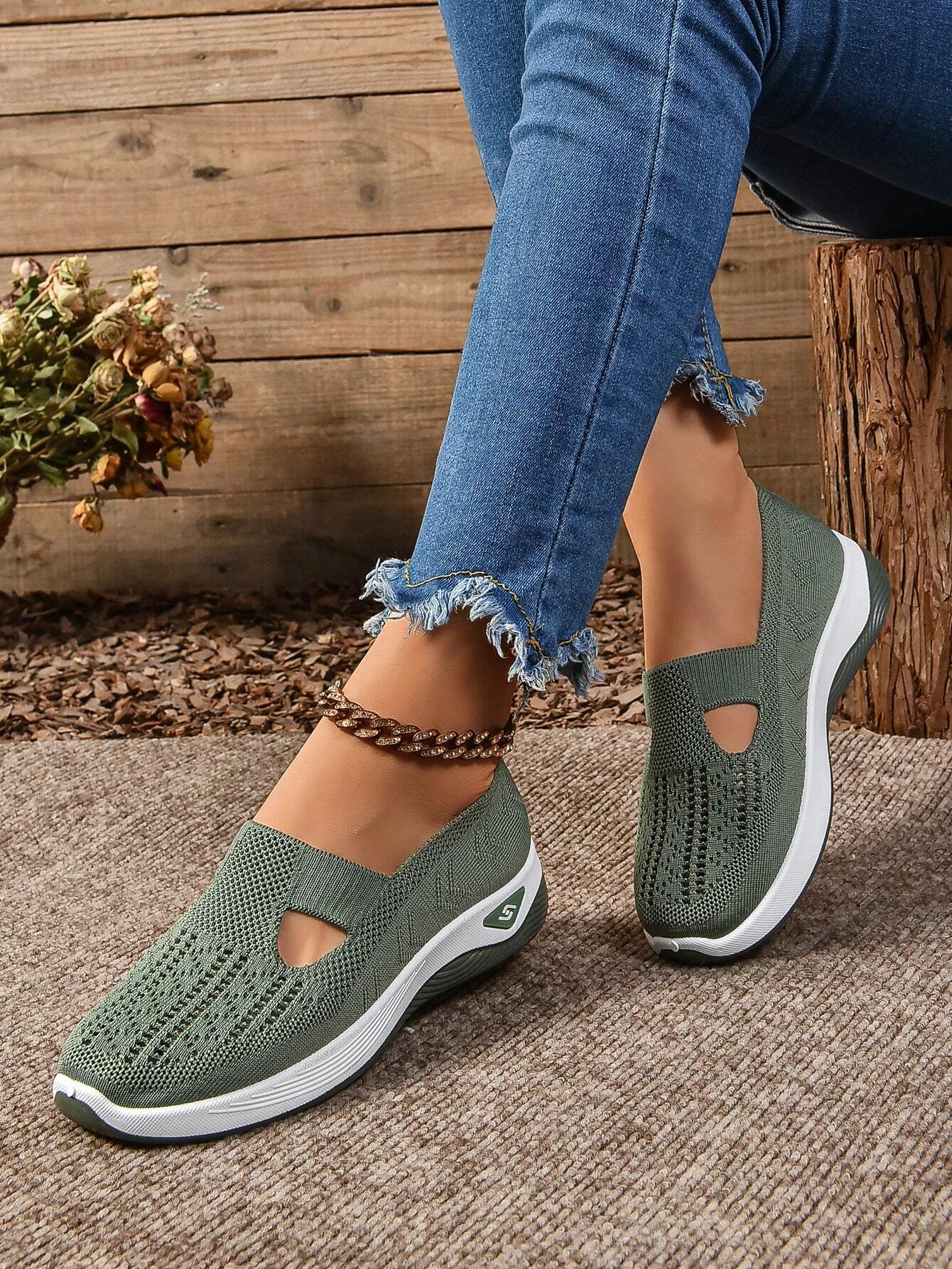 Close-up of mesh upper on orthopaedic cushioned summer shoes
