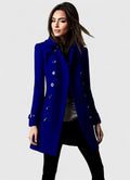Elegant tailored fitted winter coat with a tailored comfortable fit in Blue