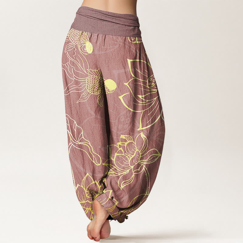 Buddha Pure Cotton Women's Elastic Waist Harem Pants