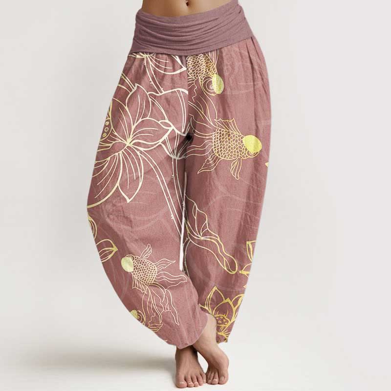 Buddha Pure Cotton Women's Elastic Waist Harem Pants