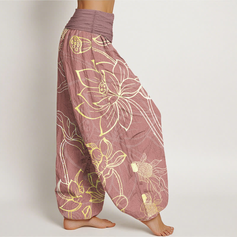 Buddha Pure Cotton Women's Elastic Waist Harem Pants