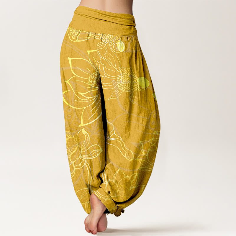 Buddha Pure Cotton Women's Elastic Waist Harem Pants