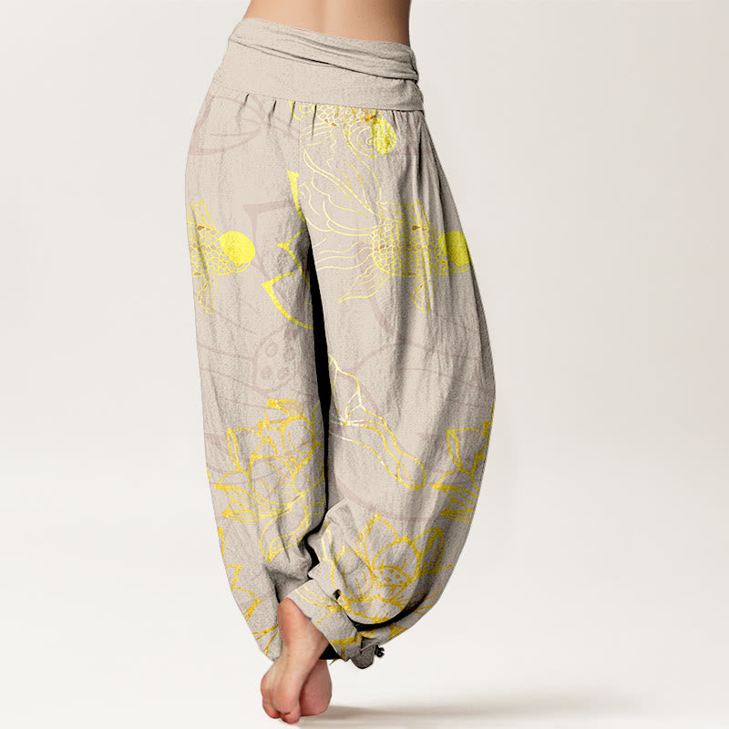 Buddha Pure Cotton Women's Elastic Waist Harem Pants