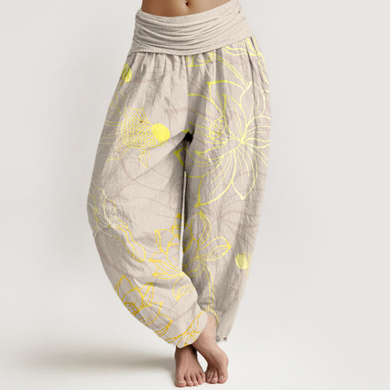 Buddha Pure Cotton Women's Elastic Waist Harem Pants