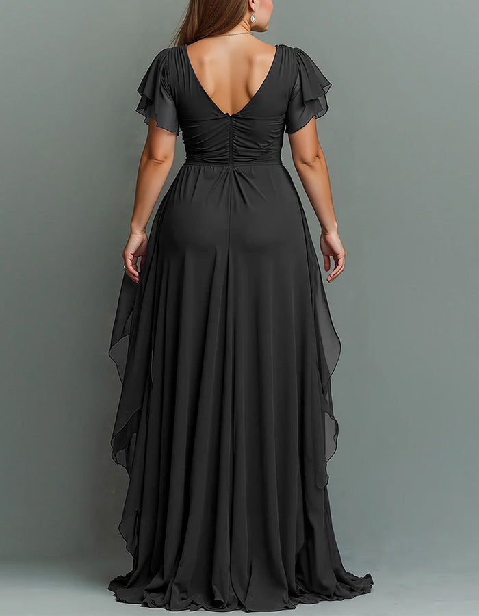 Women's V-neck Chiffon Maxi Dress
