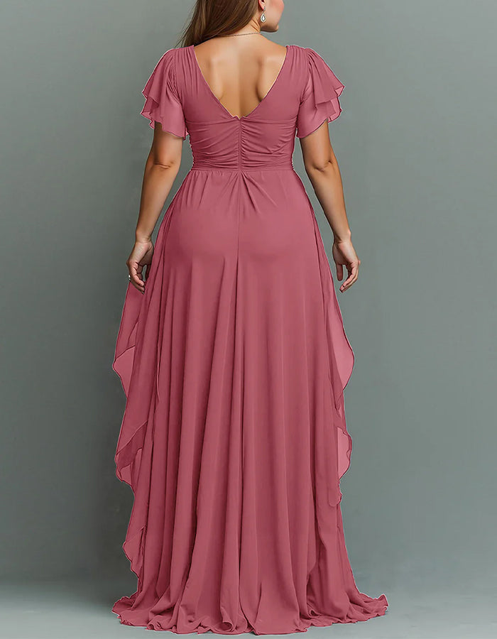 Women's V-neck Chiffon Maxi Dress