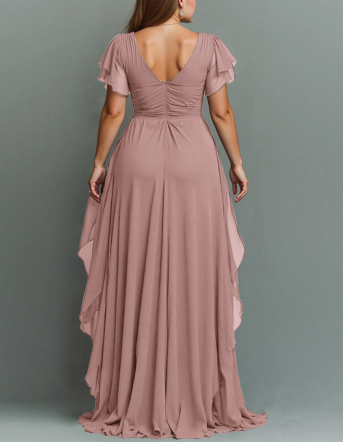 Women's V-neck Chiffon Maxi Dress