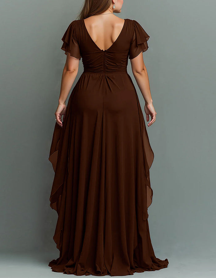 Women's V-neck Chiffon Maxi Dress